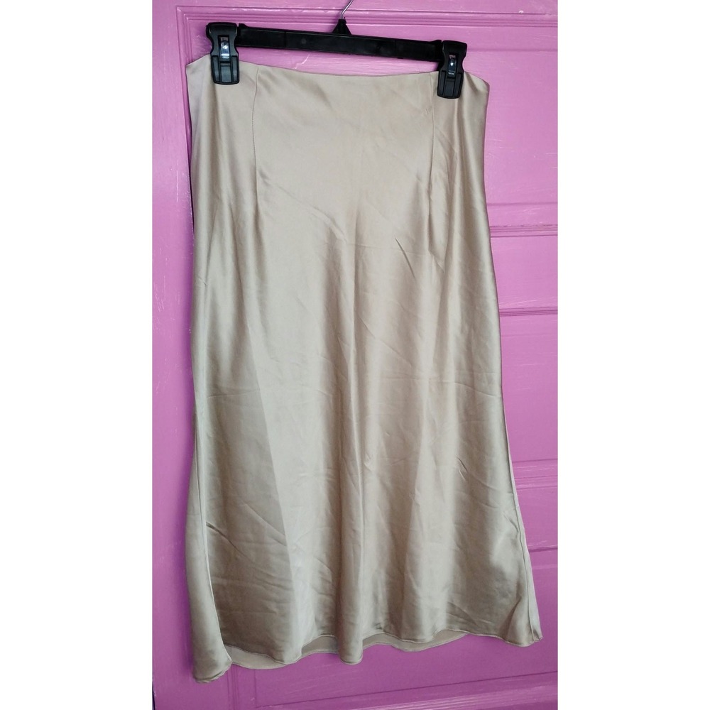 Women's Nasty Gal Satin Slip Skirt Champagne Balletcore Feminine Coquette Size 8